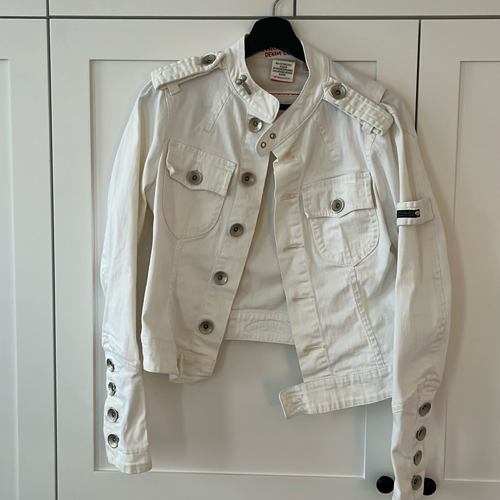 SOLD Vintage 2000s Parasuco white denim jacket size S